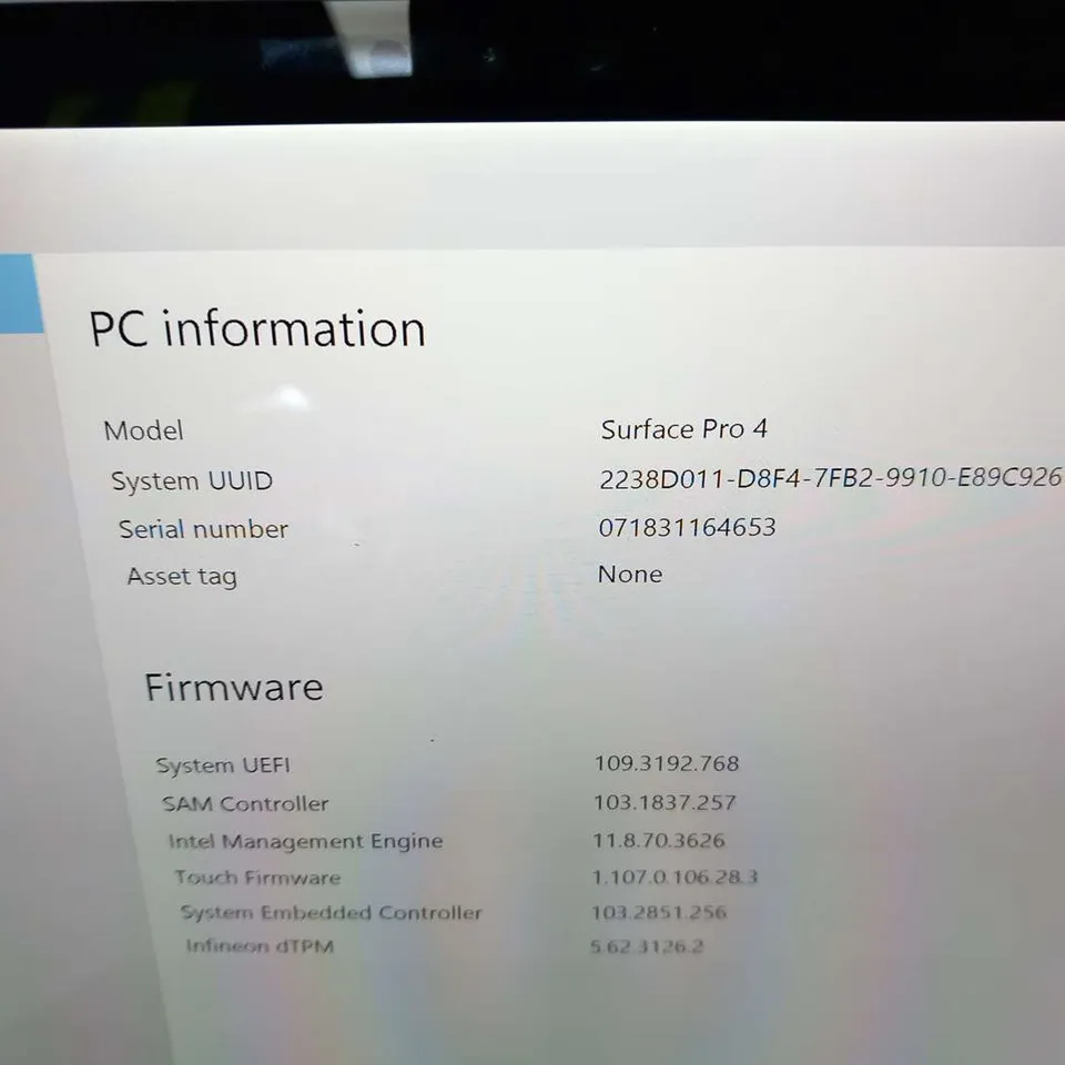MICROSOFT SURFACE PRO 4 128GB