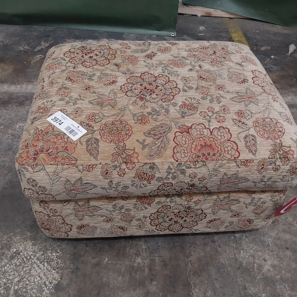 QUALITY BRITISH DESIGNER G PLAN AVON STORAGE FOOTSTOOL CONISTON ANTIQUE FABRIC 