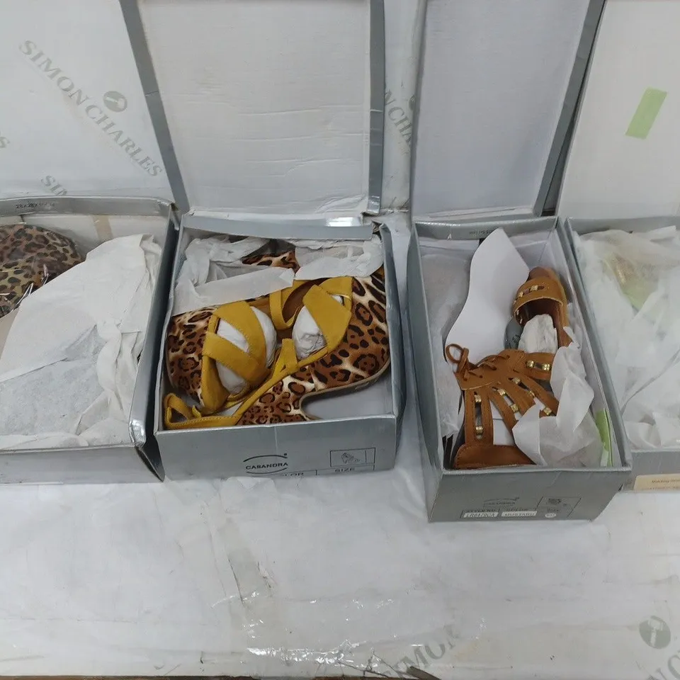 LARGE BOX OF APPROXIMATELY 10 ASSORTED BOXED SHOES TO INCLUDE BOOTS AND HEELS ETC.