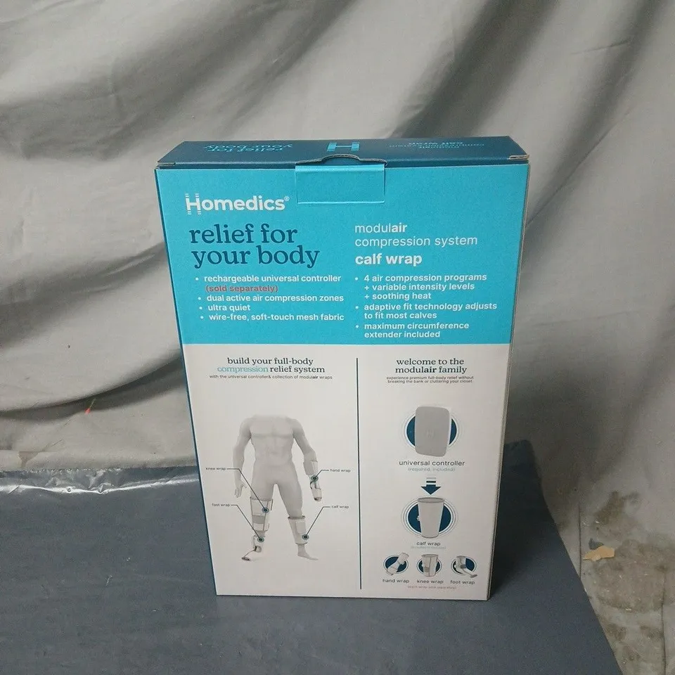 HOMEDICS RELIEF FOR YOUR BODY CALF WRAP MODULAR COMPRESSION SYSTEM – BOXED