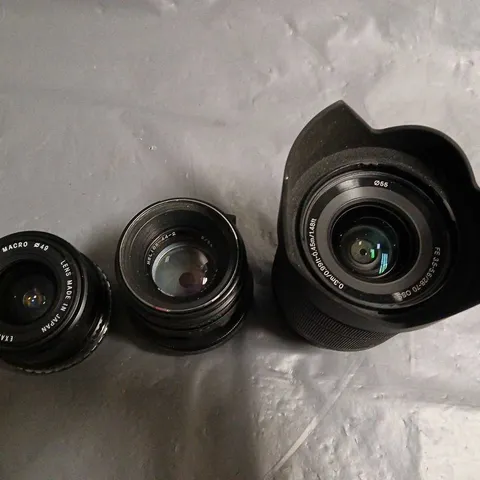 LOT OF 3 ASSORTED CAMERA LENS TO INCLUDE SONY, VILTROX AND EXAKTA