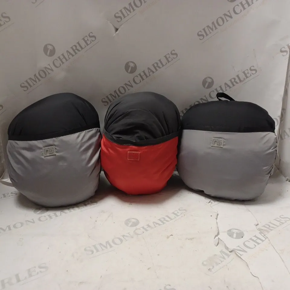 3 X MOTHERCARE COMPACT COSYTOES IN ASSORTED COLOURS 