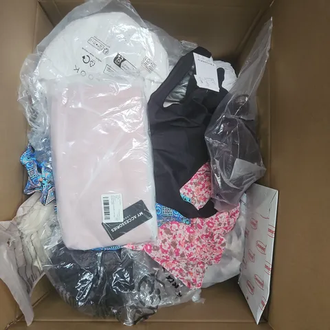 APPROXIMATELY 25 ASSORTED CLOTHING PRODUCTS IN VARIOUS STYLES & SIZES