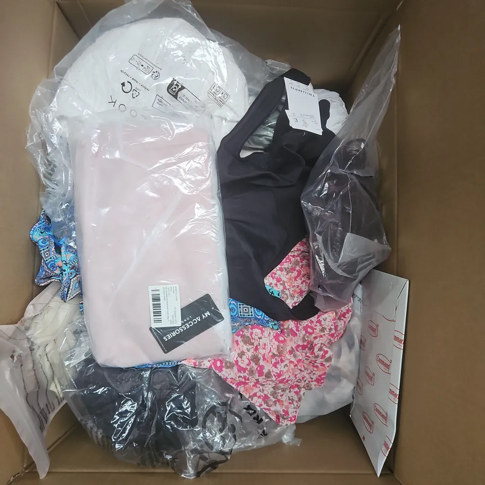 APPROXIMATELY 25 ASSORTED CLOTHING PRODUCTS IN VARIOUS STYLES & SIZES