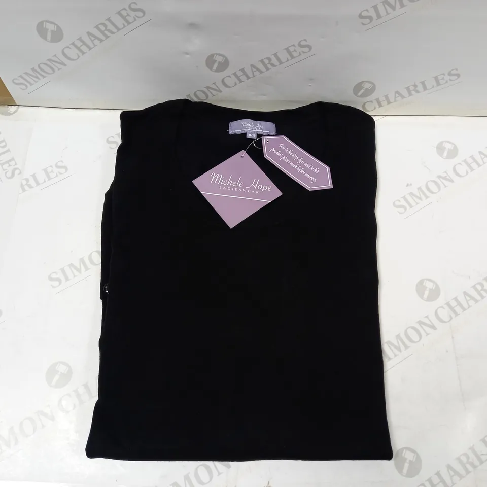 MICHELLE HOPE LADIESWEAR BLACK TUNIC - SIZE 14/16
