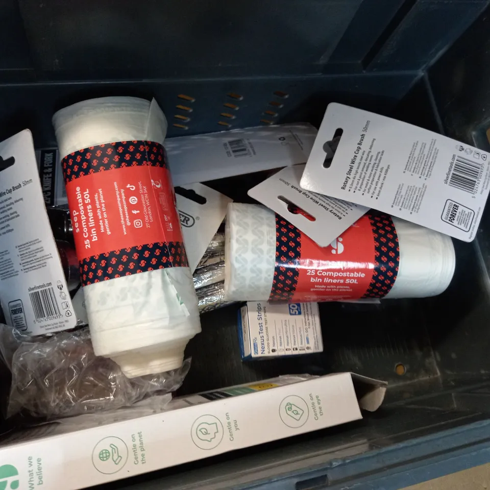 LOT OF APPROXIMATEY 12 ITEMS TO INCLUDE SKY REMOTE, TWINBIRD STEAMER, SILVERLINE STEEL WIRE CUP BRUSH, ETC