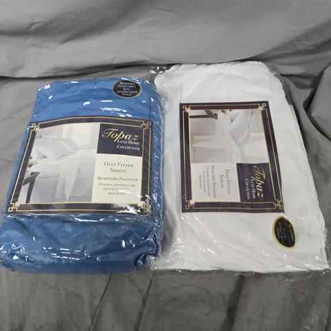 BOX OF APPROX 30 DEEP FITTED SHEETS