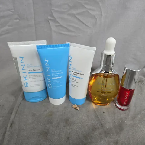 5 PC SKINN SET TO INCLUDE GEL FACE WASH, CREME FACE WASH, LUMINOUS FACIAL OIL, ETC
