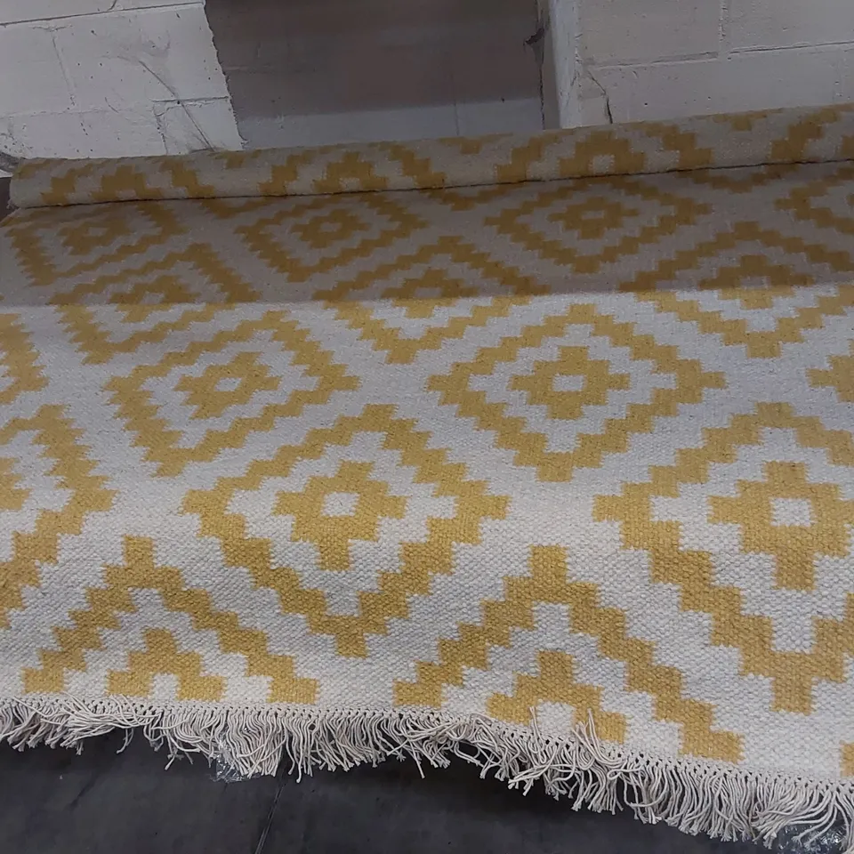 BRAND NEW PACO HOME KENITRA 500 RUG IN YELLOW/WHITE - 120X170CM