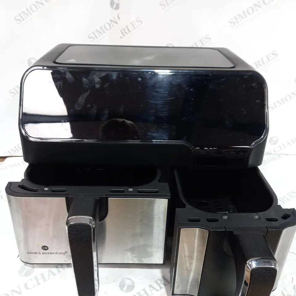 BOXED COOK'S ESSENTIALS 7.7L DUAL AIR FRYER, BLACK