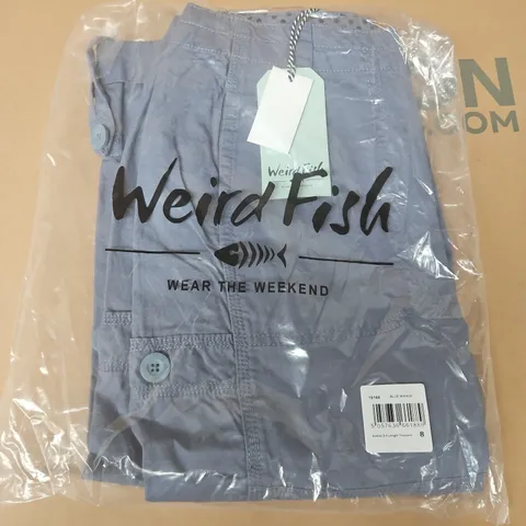 BAGGED WEIRD FISH SALENA 3/4 LENGTH TROUSERS IN BLUE MIRAGE - SIZE 8