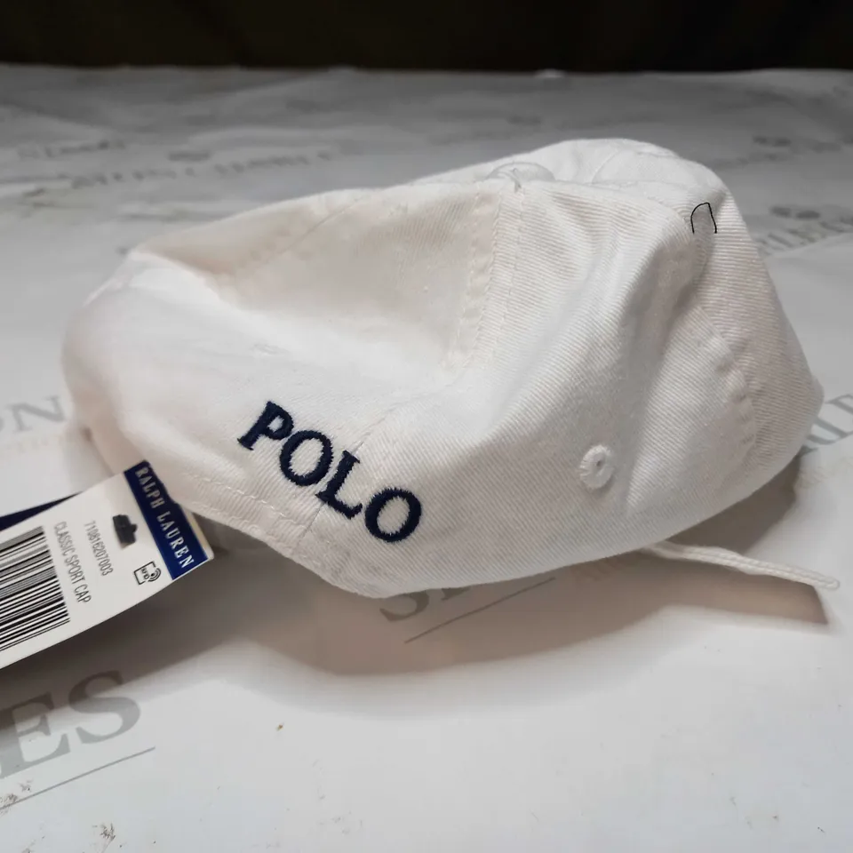 POLO RALPH LAUREN CLASSIC SPORTS CAP IN WHITE - SIZE 0S