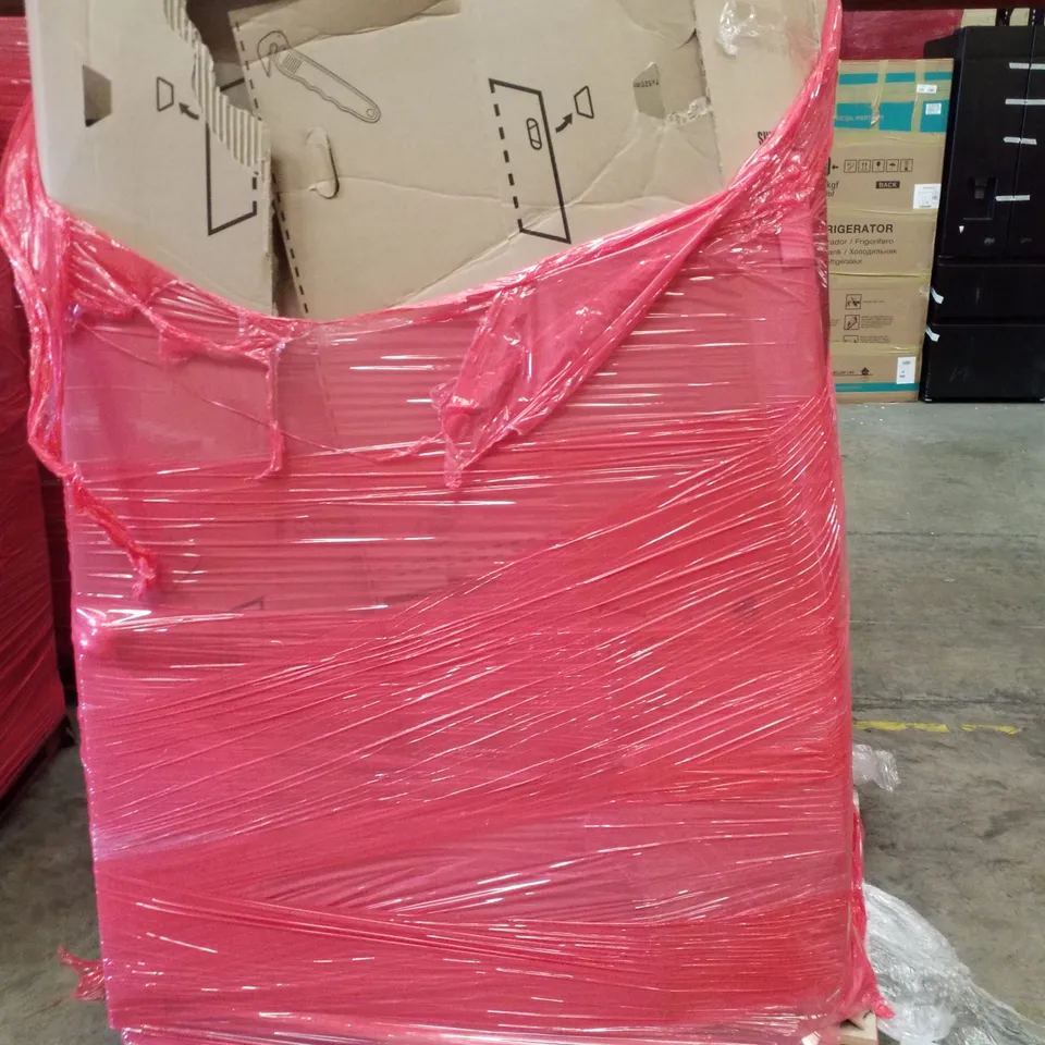 PALLET CONTAINING ASSORTED PRODUCTS INCLUDING INTERLOCKING FLOOR MAT, 5 TIER SHOE RACK, METAL PLANT SUPPORT FRAME & AUTOFEED PAPER SHREDDER 