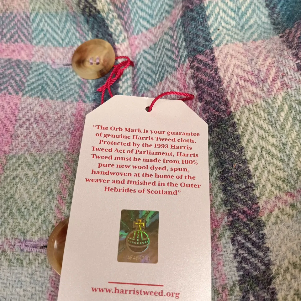 HARRIS TWEED CAPE STYLE BUTTON UP SIZE SMALL/MEDIUM TAGGED
