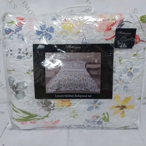EMMA BARCLAY THE HATHAWAY COLLECTION LUXURY QUILTED BEDSPREAD SET IN FLORAL - DOUBLE