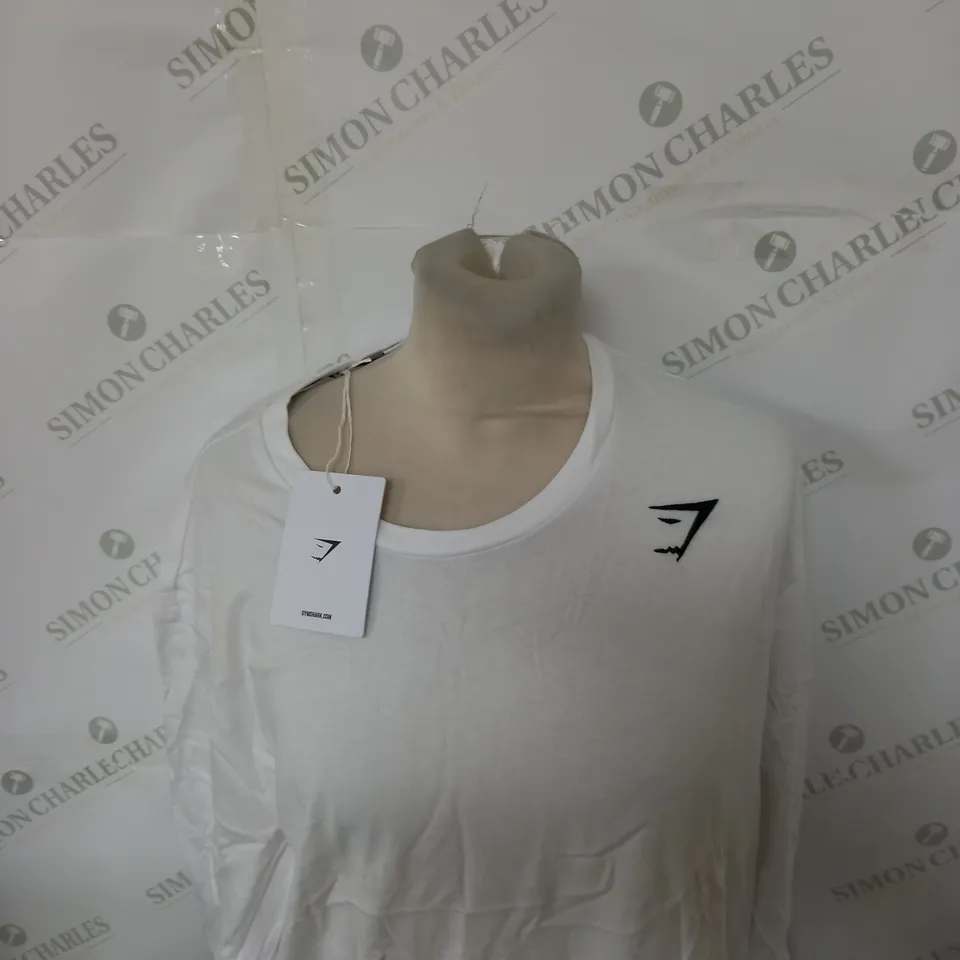 GYMSHARK CREST LONG SLEEVE T-SHIRT SIZE L
