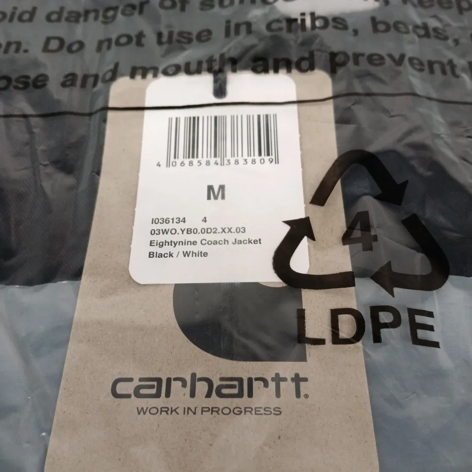 CARHARTT WIP EIGHTYNINE COACH JACKET – BLACK/WHITE, MEN'S UK M