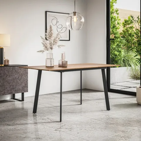 BOXED HAYDON EXTENDING OAK EFFECT DINING TABLE (1 BOX)