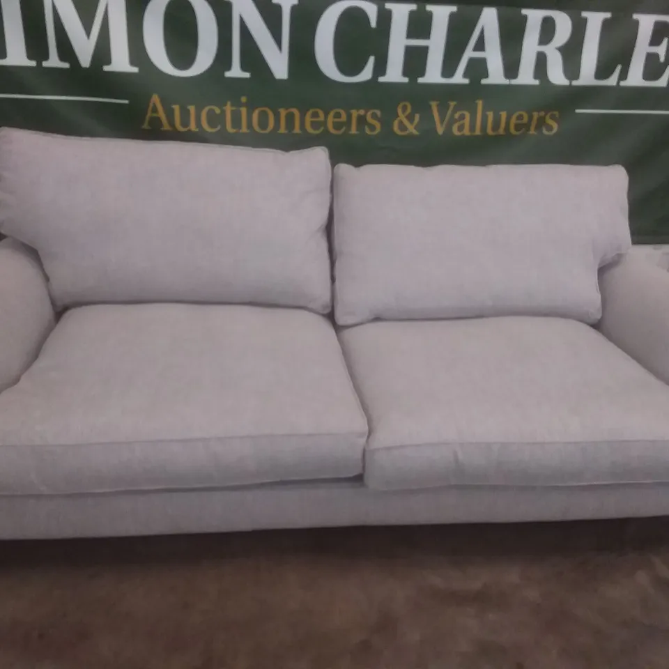 LOUNGE CO MADE AND MANUFACTURED 2.5 SEATER SOFA - LIGHT GREY FABRIC 
