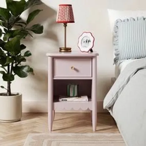 BOXED REMI 1 DRAWER BEDSIDE TABLE - HEATHER (1 BOX)