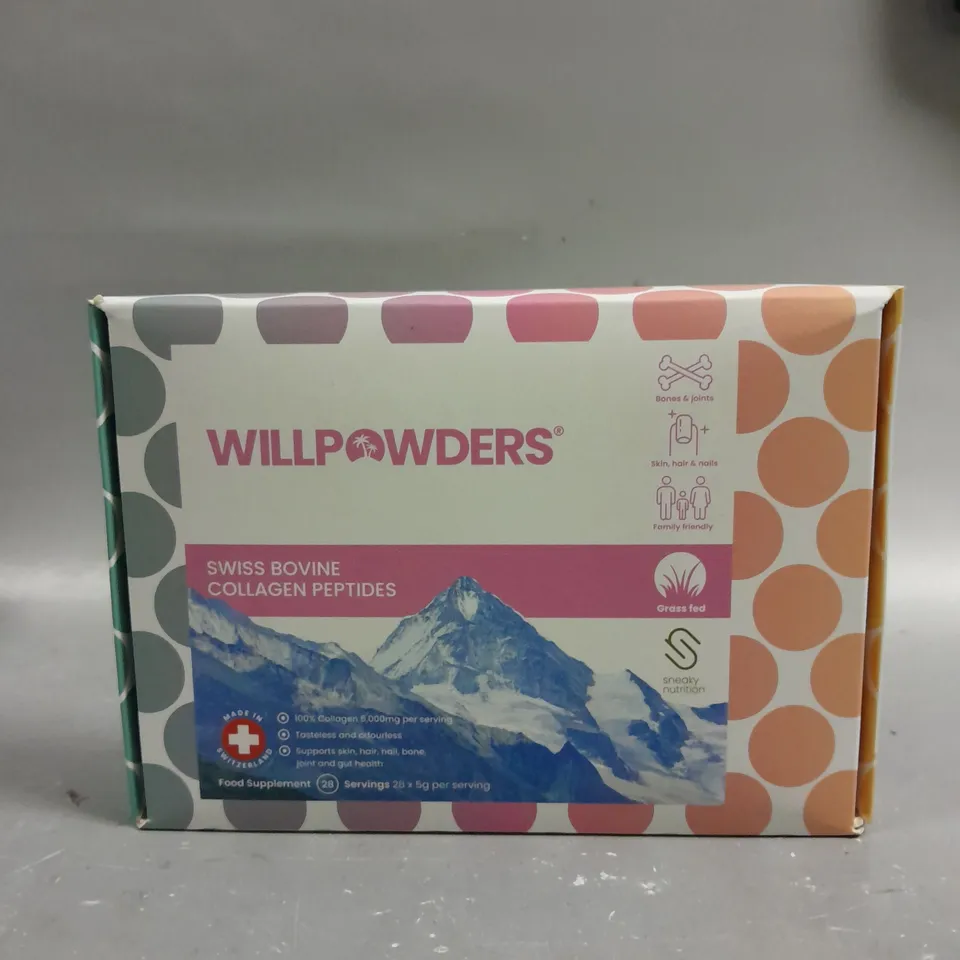 BOXED WILLPOWDERS SWISS BOVINE COLLAGEN PEPTIDES - 28 X 5G