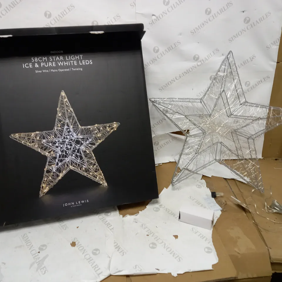 JOHN LEWIS INDOOR 58CM STAR LIGHT ICE & PURE WHITE LEDS