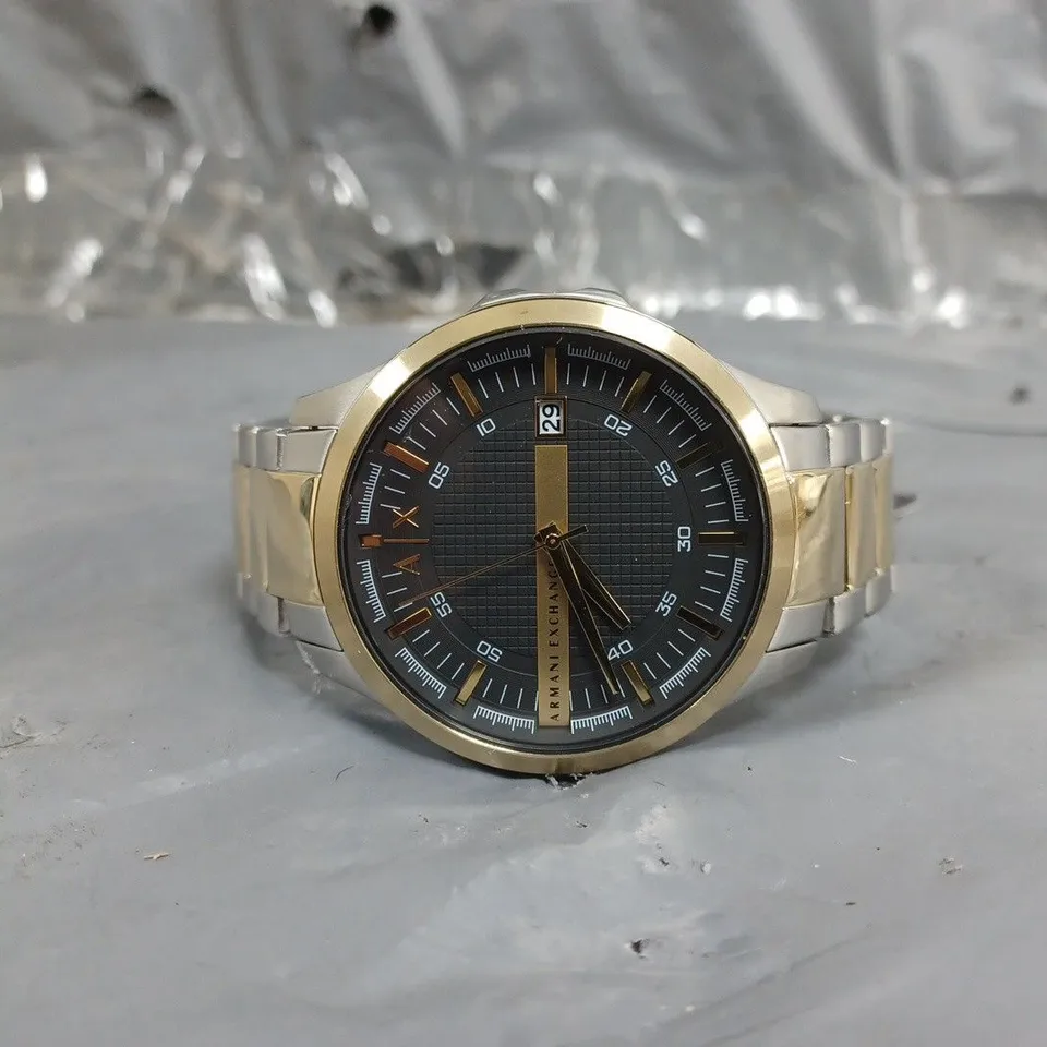 ARMANI EXCHANGE THREE-HAND DATE TWO-TONE STAINLESS STEEL WATCH RRP £199