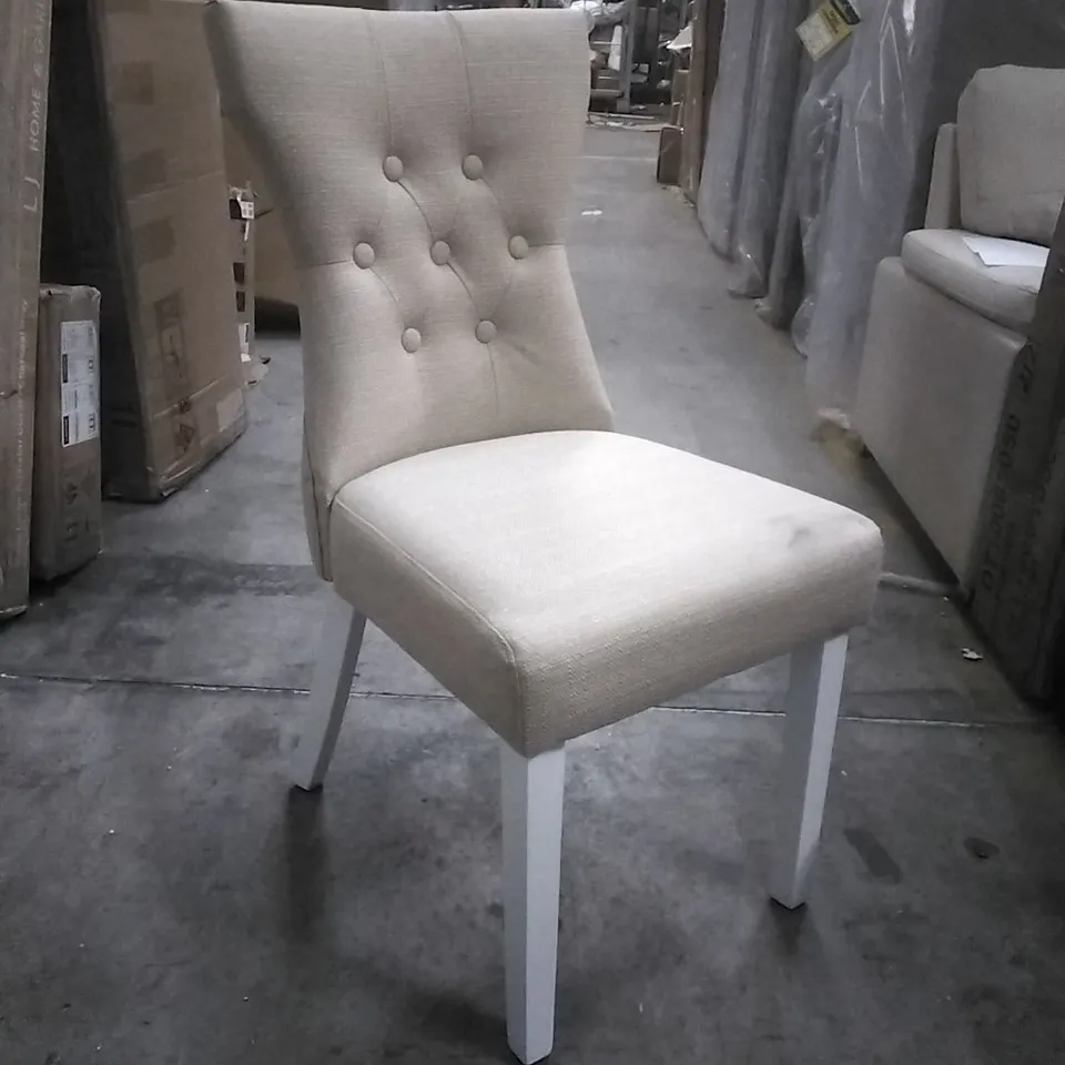 BEWLEY DINING CHAIR, LIGHT GREY CLASSIC LINEN-WEAVE FABRIC & GREY SOLID HARDWOOD (SET OF 2)