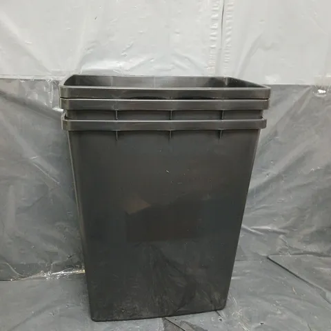 SET OF 3 40LTR RECYCLING BINS - BLACK