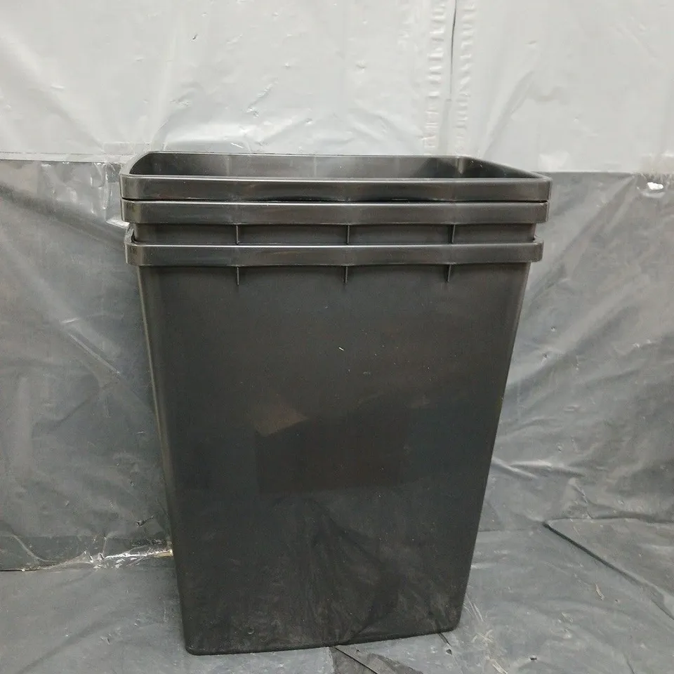SET OF 3 40LTR RECYCLING BINS - BLACK