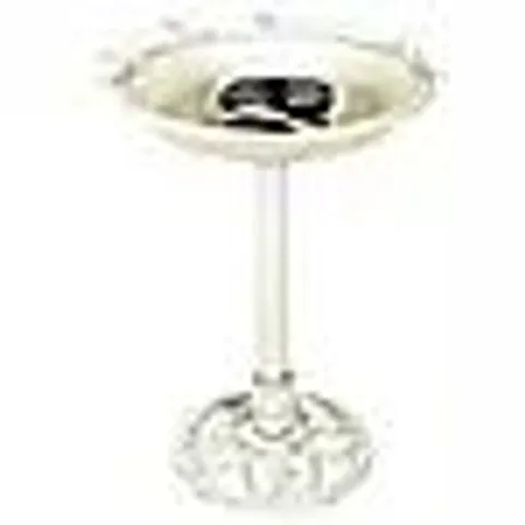 BERNINI SOLAR COLOUR CHANGING STEEL BIRD BATH FOUNTAIN