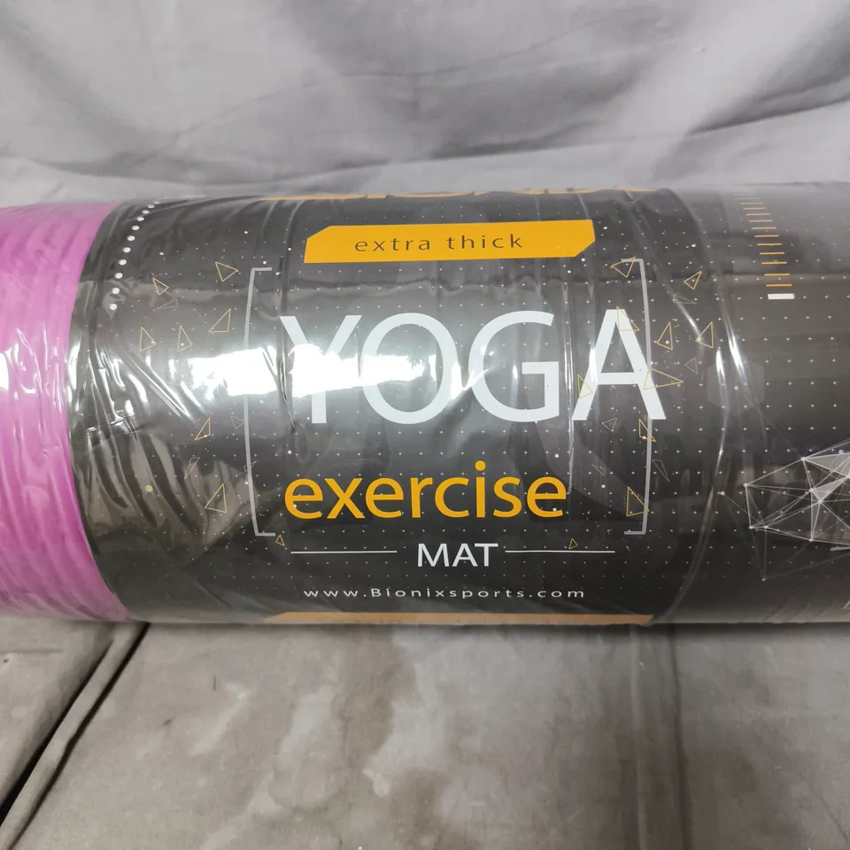 BIONIX SPORTS YOGA EXERCISE MAT – EXTRA THICK, 183CM X 61CM X 1CM (PURPLE ENDS)