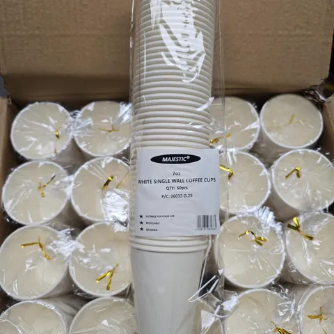 LOT OF APPROXIMATELY 2000 70Z SINGLE WALL COFFEE CUPS - 40 X 50 PACKS