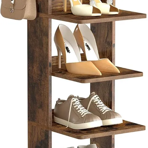 BOXED VASAGLE SLIM SHOE RACK, NARROW SHOE STORAGE ORGANISER