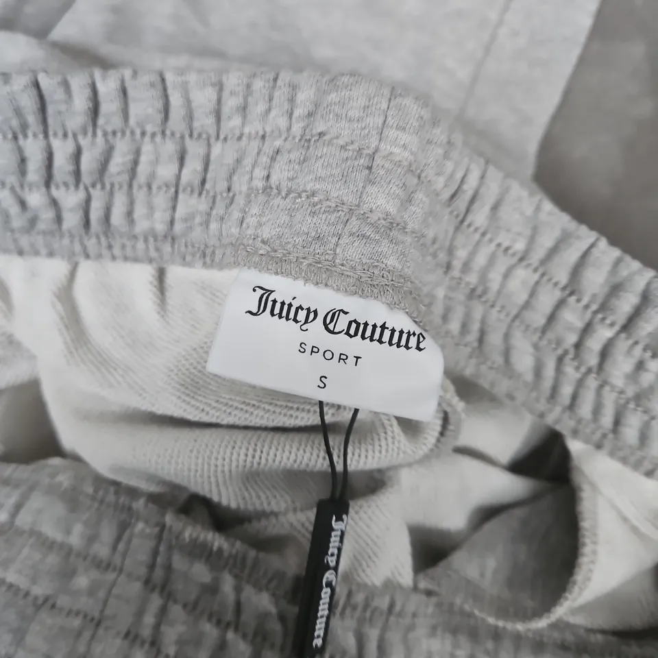 JUICY COUTURE VISTA CREST CUFFED LOOPBACK FLEECE TRACKPANTS IN GREY - UK SMALL