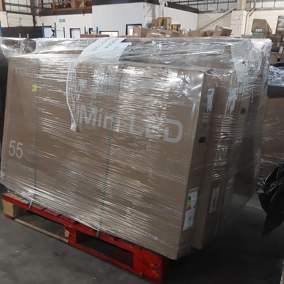 PALLET OF APPROXIMATELY 8 UNPROCESSED RAW RETURN TELEVISIONS TO INCLUDE;