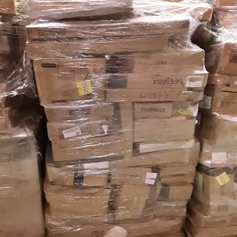 PALLET CONTAINING ASSORTED PRODUCTS INCLUDING SHOE BOXES, SHELVING UNIT & STORAGE BENCH 
