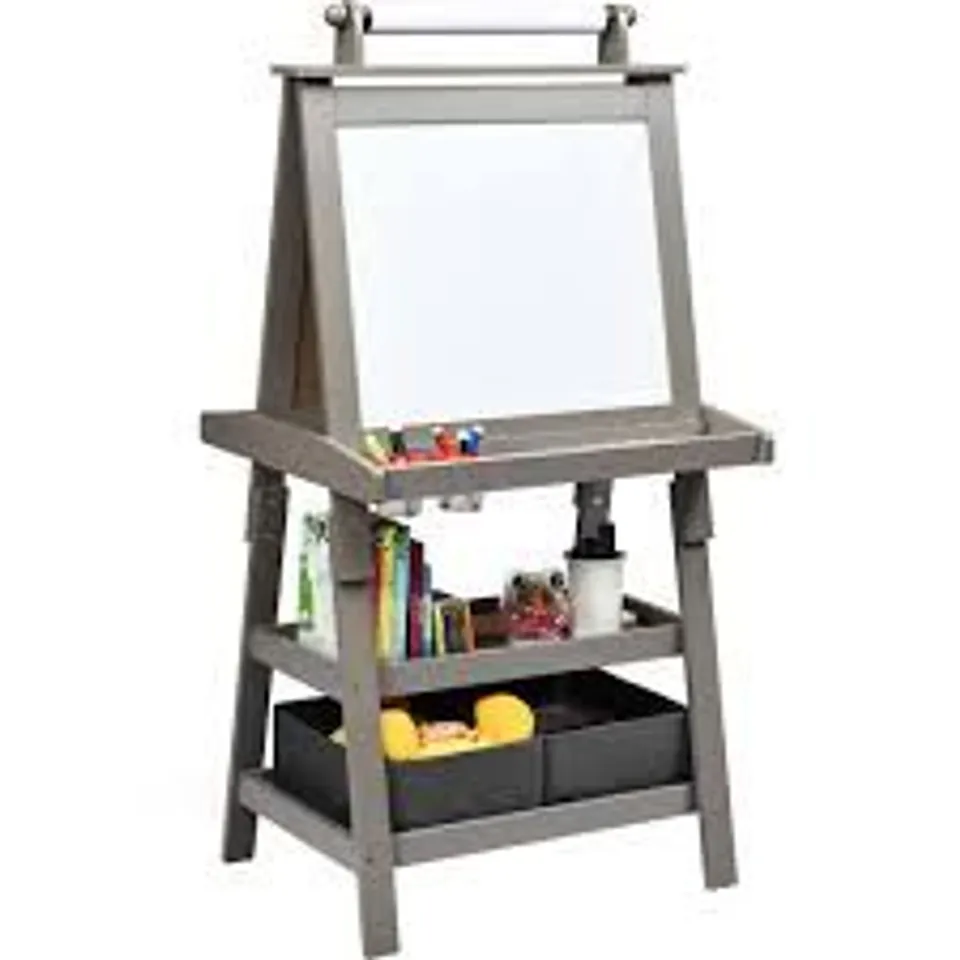 BOXED COSTWAY COSTWAY 3 IN 1 KIDS ART EASEL DOUBLE-SIDED STORAGE EASEL W/ WHITEBOARD CHALKBOARD