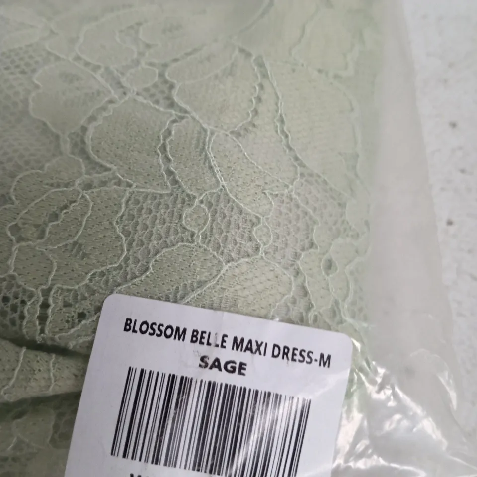 WHITE FOX BLOSSOM BELLE MAXI DRESS – SAGE – UK SIZE M (MEDIUM)
