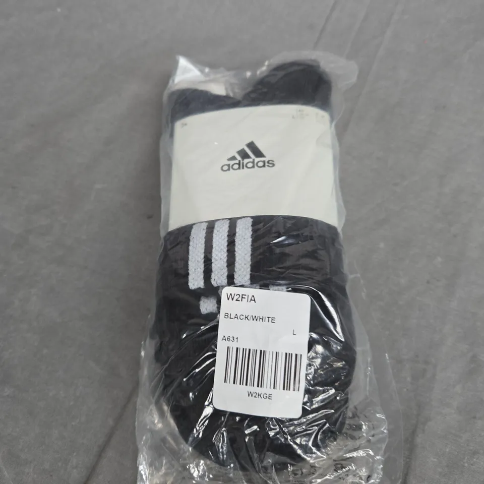 BAGGED ADIDAS CREW SOCKS - SIZE LARGE