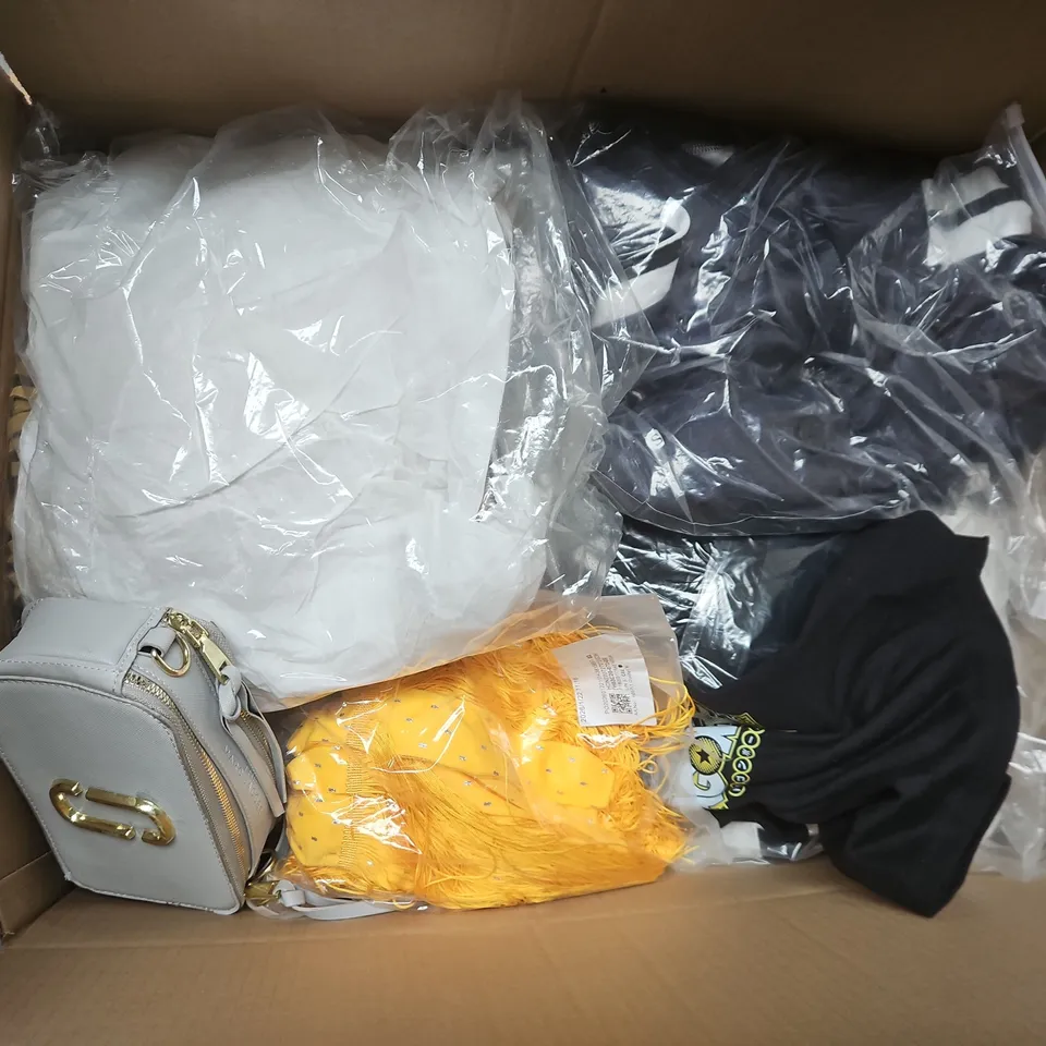 APPROXIMATELY 30 ASSORTED CLOTHING ITEMS IN VARIOUS SIZES, STYLES & COLOURS TO INCLUDE BRANDS SUCH AS ASOS, MNG, STRADIVARIUS, ETC - COLLECTION ONLY