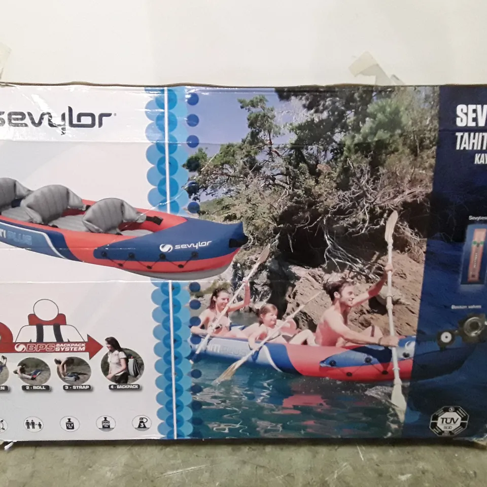 BOXED SEVYLOR TAHITI PLUS 3 PERSON INFLATABLE KAYAK 