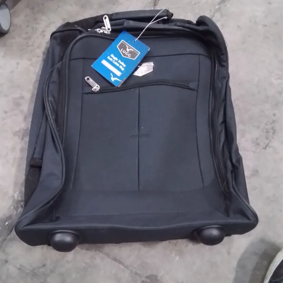 LUGG SINGLE TROLLEY SOFT CABIN BAG BLACK