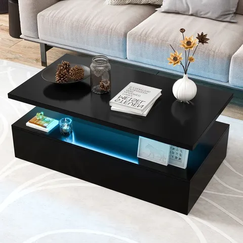 BOXED ASILAH BLACK COFFEE TABLE WITH STORAGE 