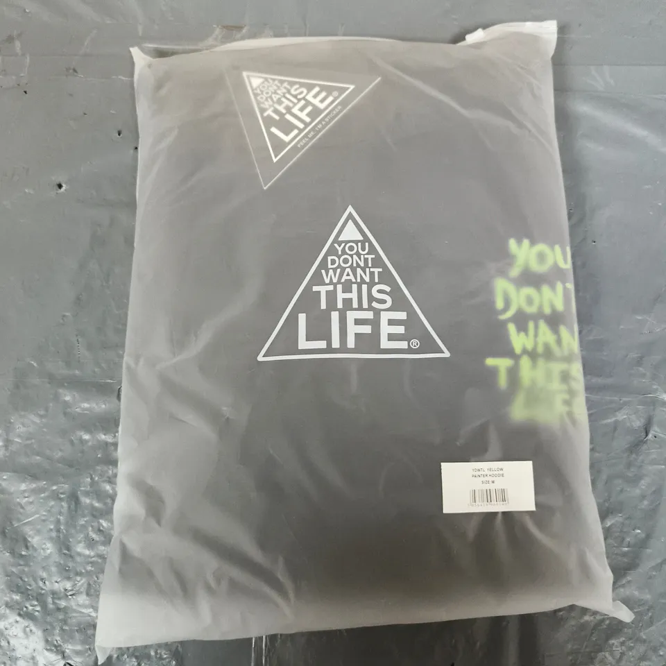 YDWTL YELLOW PAINTER HOODIE – SIZE M