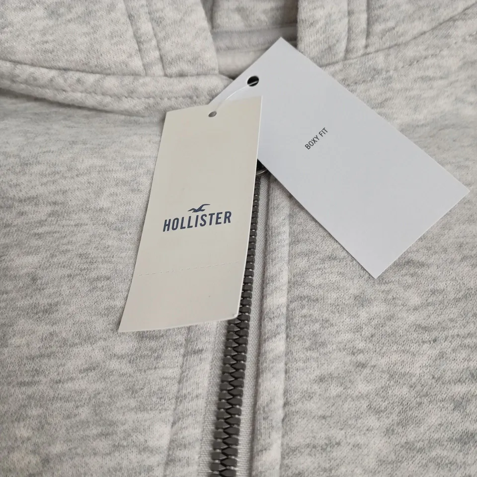 HOLLISTER ZIP HOODIE – BOXY FIT, GREY, XL