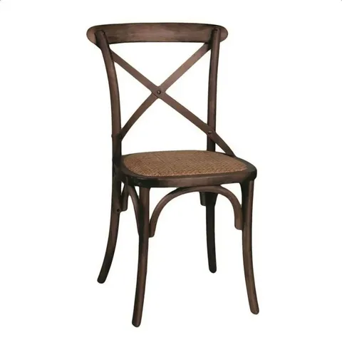 BOXED GLIDDEN SOLID WOOD CROSS BACK STACKING SIDE CHAIR - SET OF 2 (1 BOX)