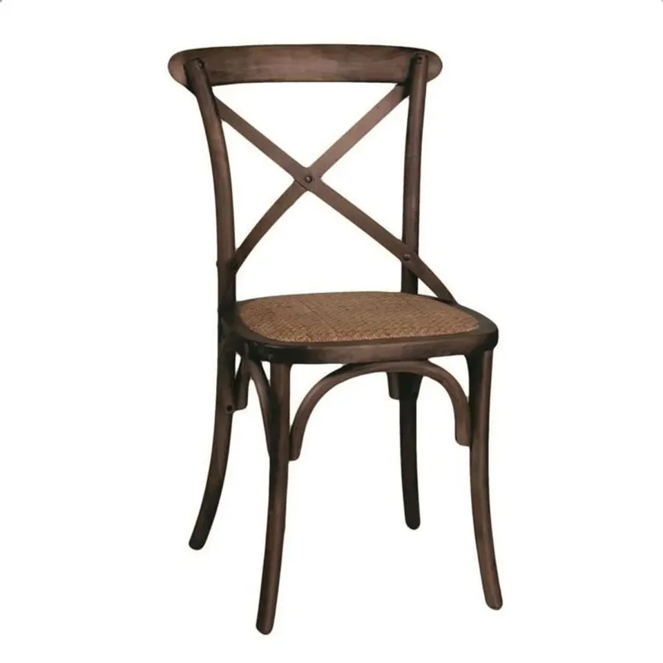 BOXED GLIDDEN SOLID WOOD CROSS BACK STACKING SIDE CHAIR - SET OF 2 (1 BOX)