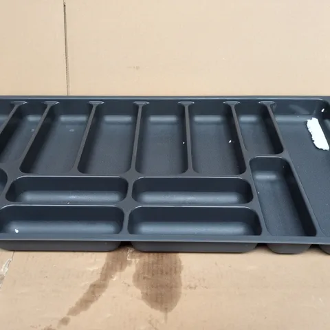 GREY PLASTIC DRAWER ORGANISER TRAY WITH MULTIPLE COMPARTMENTS