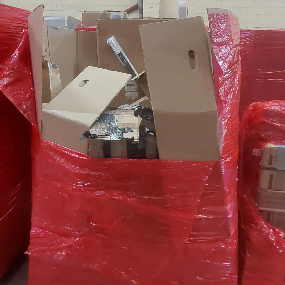 PALLET CONTAINING A VERY LARGE QUANTITY OF ASSORTED ITEMS INCLUDING: AIR COOLER, CEILING LIGHT, BLINDS ECT